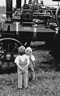 Boys looking at steam engines, Hampshire Boys looking at steam engines, Hampshire