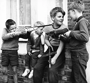 Boys with toy guns, Balham, SW London Boys with toy guns, Balham, SW London