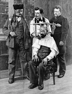 1897 Brain Stereotaxy Medical Operation Print