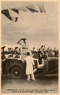 Brazzaville, Congo - arrival of French General de Gaulle Brazzaville, Congo - arrival of French General de Gaulle