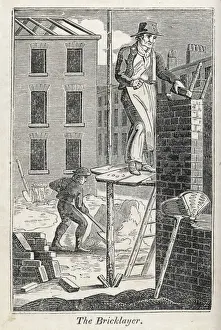 British Architecture History Prints: Bricklayers 1827