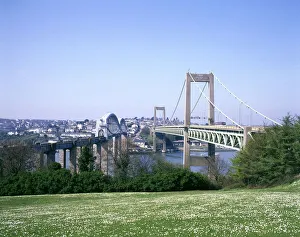 Two bridges over the River Tamar, Devon and Cornwall Two bridges over the River Tamar, Devon and Cornwall