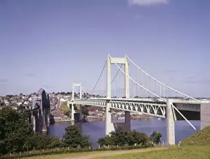 Two Bridges over the River Tamar Print, circa 1980s