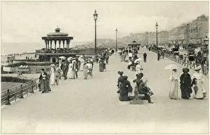 Prints of Brighton, Sussex: The Promenade Brighton And Hove Prints: Vintage Brighton Promenade Print 1908