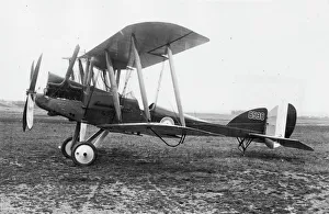 British BE 12 biplane on an airfield, WW1 British BE 12 biplane on an airfield, WW1