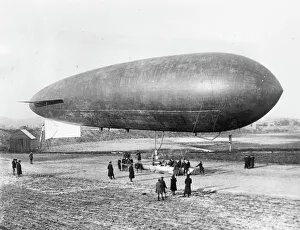 British airship Beta at Firminy, France, WW1 British airship Beta at Firminy, France, WW1