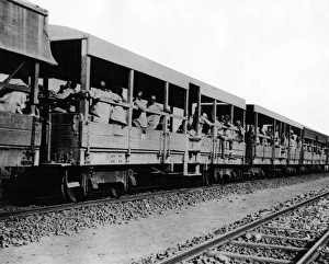 British battalion on a train for Cameroon, Africa, WW1 British battalion on a train for Cameroon, Africa, WW1