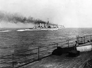 Four British Battle Cruisers at Sea Print, WW1 1914-1916