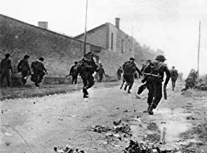 World War 2 Invasion Prints: British Commandos Advancing in Normandy; Second World War, 1