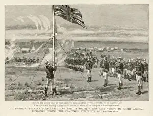 British Flag Raised Over Harare Print