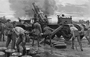 With the British heavy guns on the Western Front, Matania With the British heavy guns on the Western Front, Matania