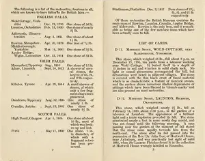British Meteorites Print Accompanying 1922 Postcards