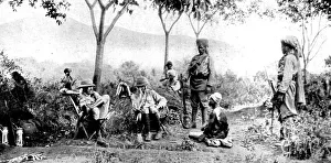 British Officers interrogating a prisoner, East Africa, 1916 British Officers interrogating a prisoner, East Africa, 1916