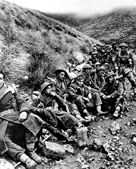 British Soldiers resting near Monte Camino; Second World War British Soldiers resting near Monte Camino; Second World War