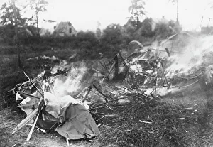 British Sopwith triplane crash, Passchendaele, WW1 British Sopwith triplane crash, Passchendaele, WW1