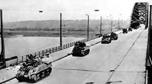 British Tanks on Nijmegen Bridge; Second World War, 1944 British Tanks on Nijmegen Bridge; Second World War, 1944