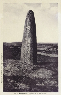 Brittany, France - Menhir standing stone at Tregastel Brittany, France - Menhir standing stone at Tregastel