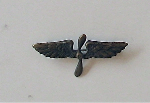 Brooch with a pair of wings and a propeller at its centre Brooch with a pair of wings and a propeller at its centre