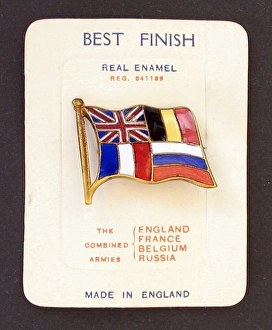 A brooch in the shape of the Allied flags A brooch in the shape of the Allied flags