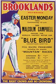 Brooklands Racing Programme Print Featuring Bluebird