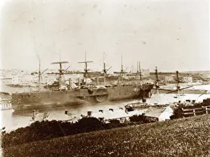 Brunel's SS Great Eastern at Milford Haven, 1870s Print
