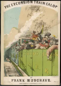 Vintage Train Transport Prints: Excursion Train