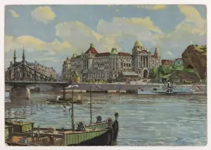 Budapest Print: Hotel Gellert and Mineral Baths
