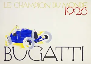 Bugatti Two-Seat Sports Car Print 1926