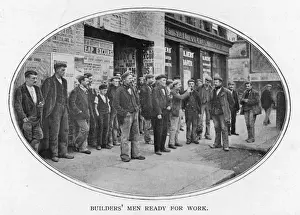 Builders Wait for Hire Building Labourers Print