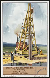 Construction Site Machinery Prints: Bulding - Using Hoist