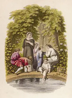 John Bunyan's Pilgrims Refreshed by the Bath of Sanctification Print