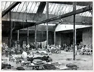 Fortunino Matania Prints: Italian Internees at Burrs Mill, Bury Print 1940