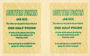 Two butter tokens in a Butter Token Book Two butter tokens in a Butter Token Book