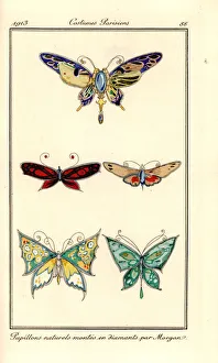 Butterfly brooches mounted in diamonds designed by Morgan Butterfly brooches mounted in diamonds designed by Morgan