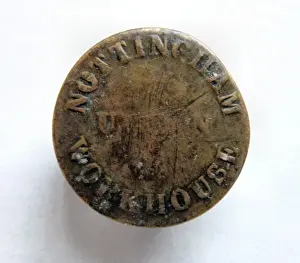 Workhouses In England Prints: Button from Nottingham Union Workhouse