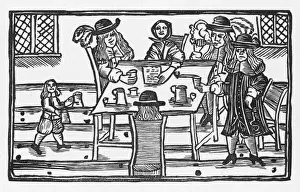 Historical Drinking Culture Prints: C17 Tavern Drinking