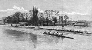 Cambridge Eight Rowing on the River Cam, 1890 Cambridge Eight Rowing on the River Cam, 1890