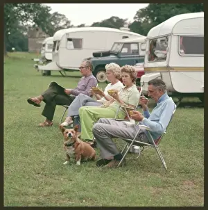 Camping Couples & Corgi Print