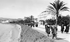 Cannes Beachfront Promenade Print 1913