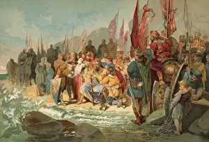 Canute Orders Waves Back Print