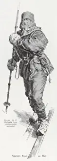 Scott Of The Antarctic Prints: Captain Scott on ski