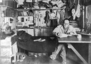 Captain Scott in his workshop on board Terra Nova Captain Scott in his workshop on board Terra Nova