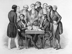 Print of Two Men Playing Cards