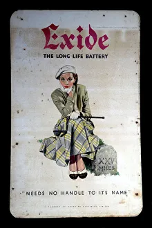 Cardboard advertising sign for Exide Batteries Cardboard advertising sign for Exide Batteries