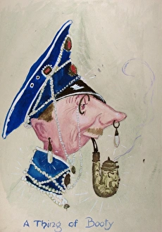 Caricature of Crown Prince Willie festooned with jewels Caricature of Crown Prince Willie festooned with jewels