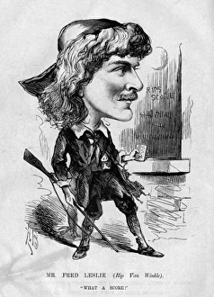 Caricature of Fred Leslie, English actor and singer Caricature of Fred Leslie, English actor and singer