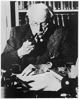 Jung Prints: Carl Gustav Jung Print - Swiss Psychologist at Desk