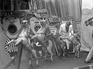 Vintage Fairground Rides Prints: Carousel Maintenance