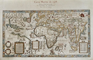 Carta marina (map of the sea). 1516. Facsimile Carta marina (map of the sea). 1516. Facsimile