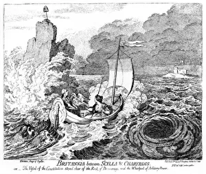Cartoon, Britannia between Scylla & Charybdis Cartoon, Britannia between Scylla & Charybdis